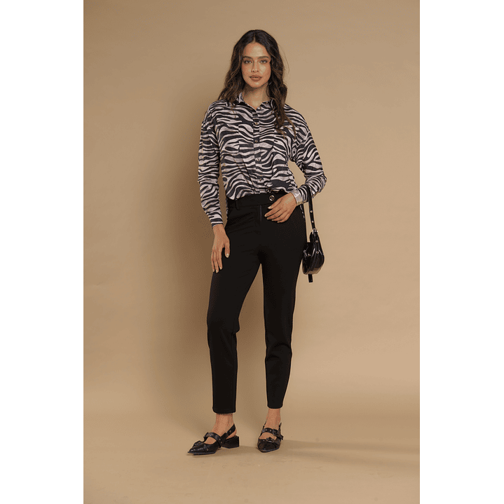 PANTALON (MU) VESTIR SLIM GADWICK (CROP) GIVE P66403 NEGRO 1