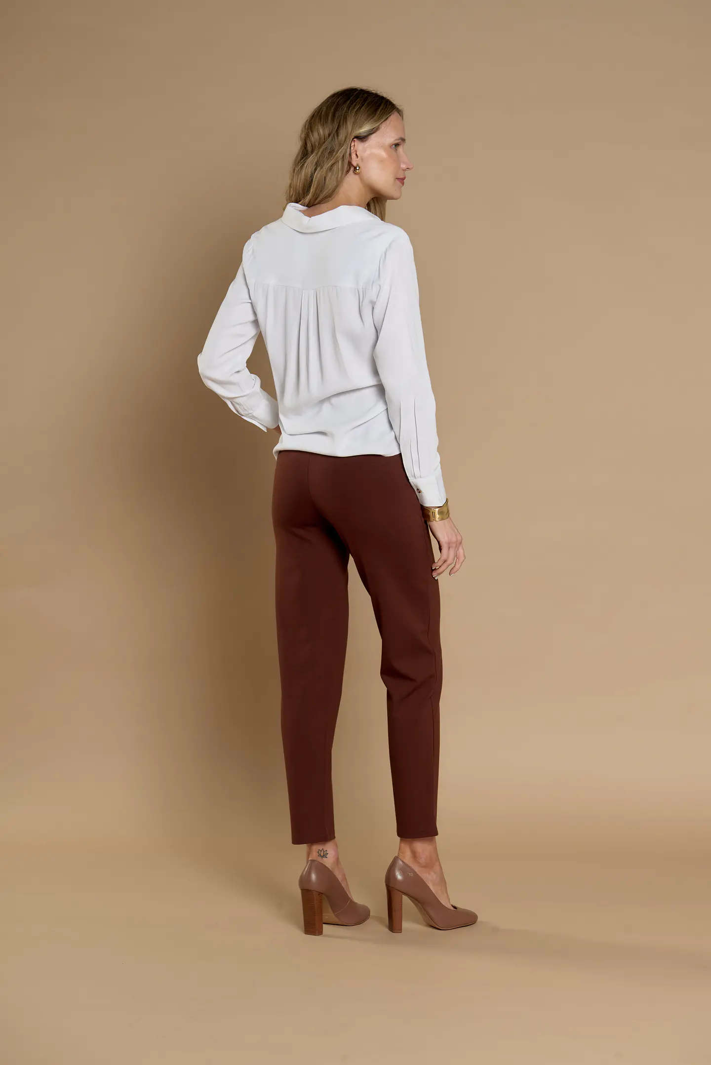 Pantalon (Mu) Vestir Slim Gadwick (Crop) Give P66403 Cafe 2
