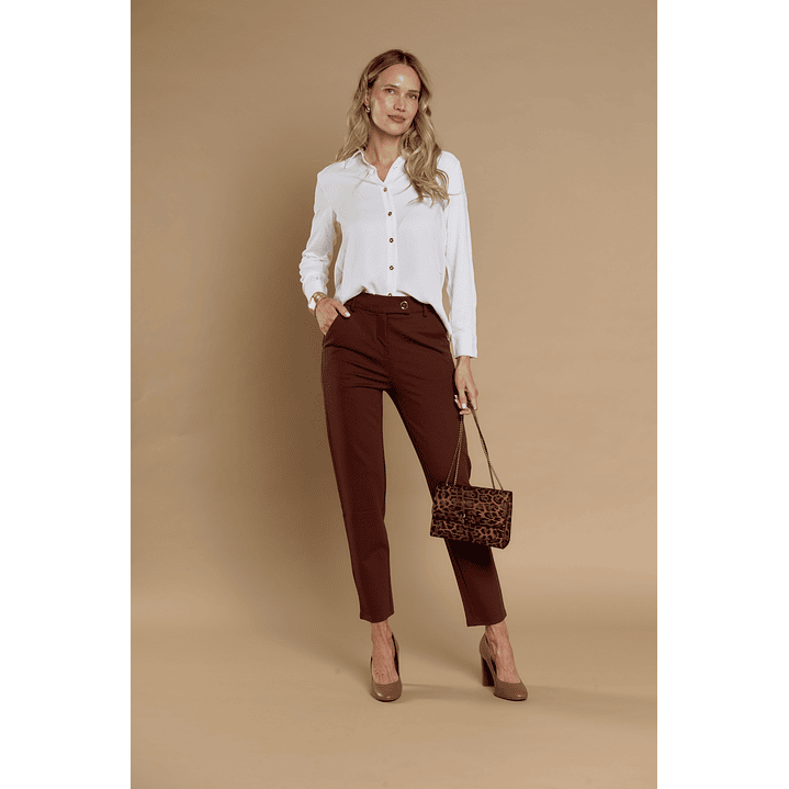 PANTALON (MU) VESTIR SLIM GADWICK (CROP) GIVE P66403 CAFE 1