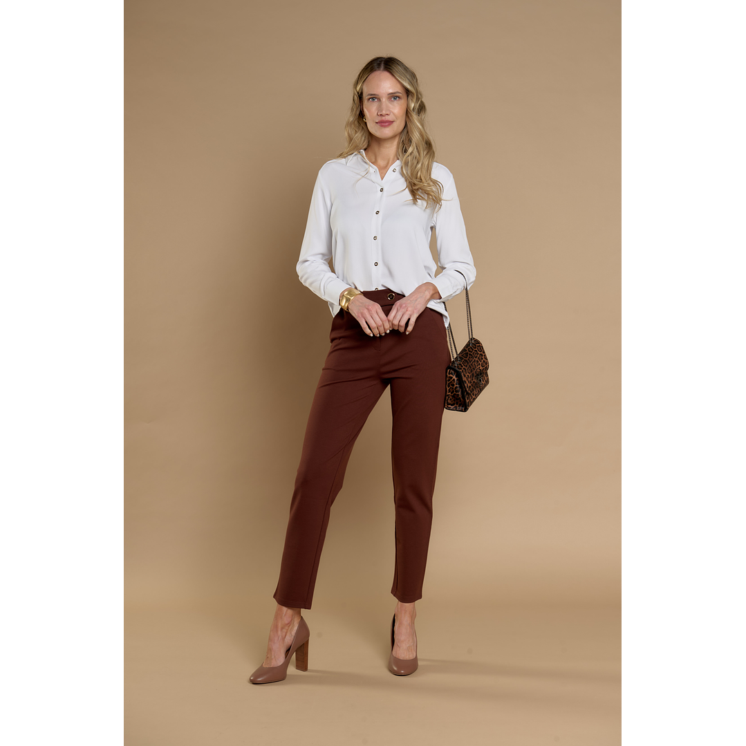 PANTALON (MU) VESTIR SLIM GADWICK (CROP) GIVE P66403 CAFE 3
