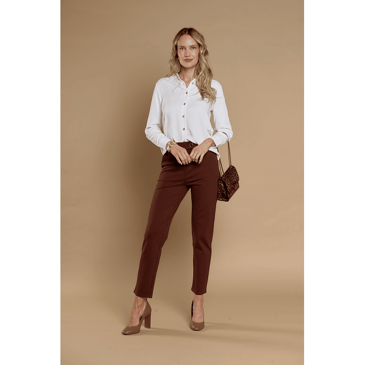 PANTALON (MU) VESTIR SLIM GADWICK (CROP) GIVE P66403 CAFE 3