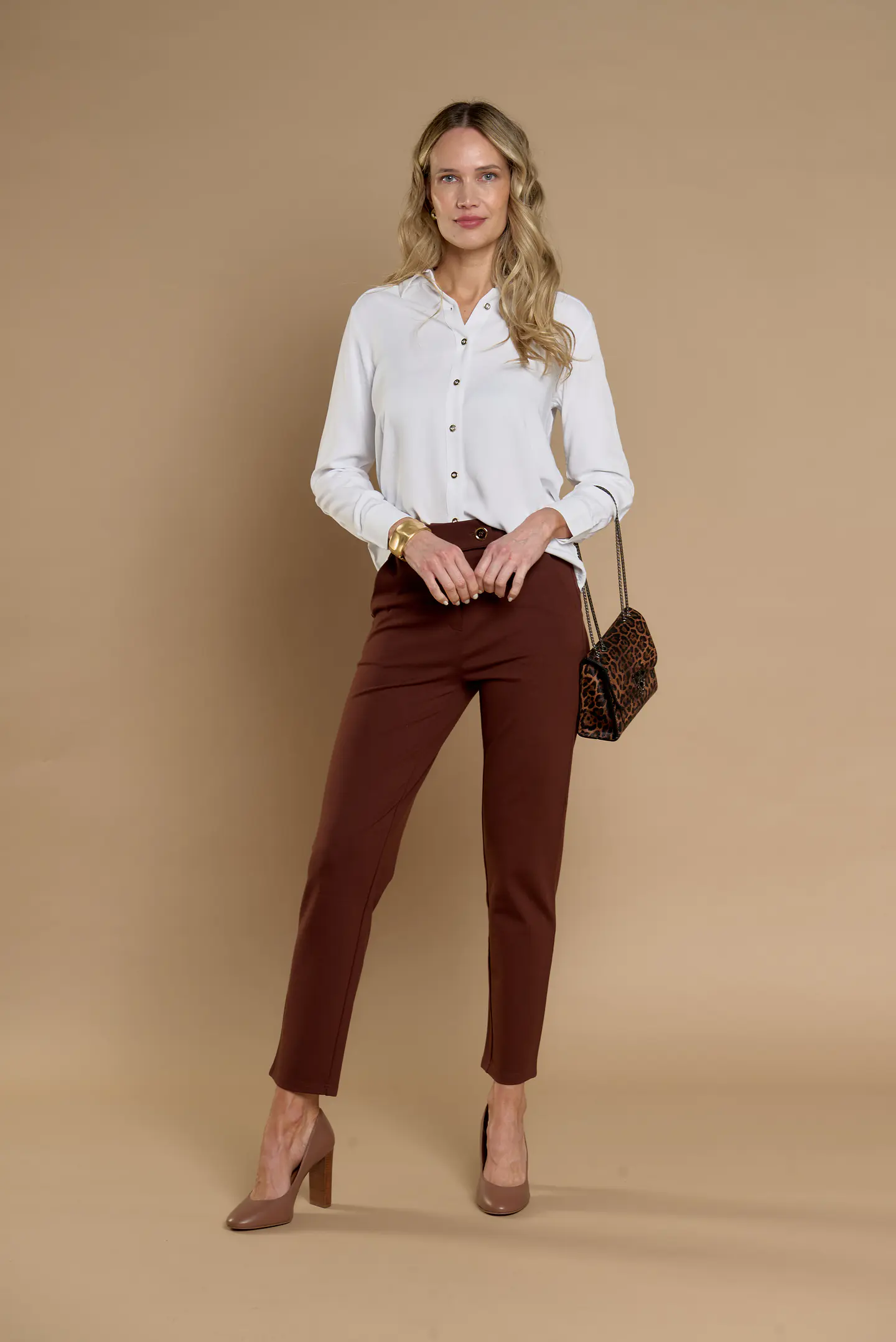 Pantalon (Mu) Vestir Slim Gadwick (Crop) Give P66403 Cafe 3