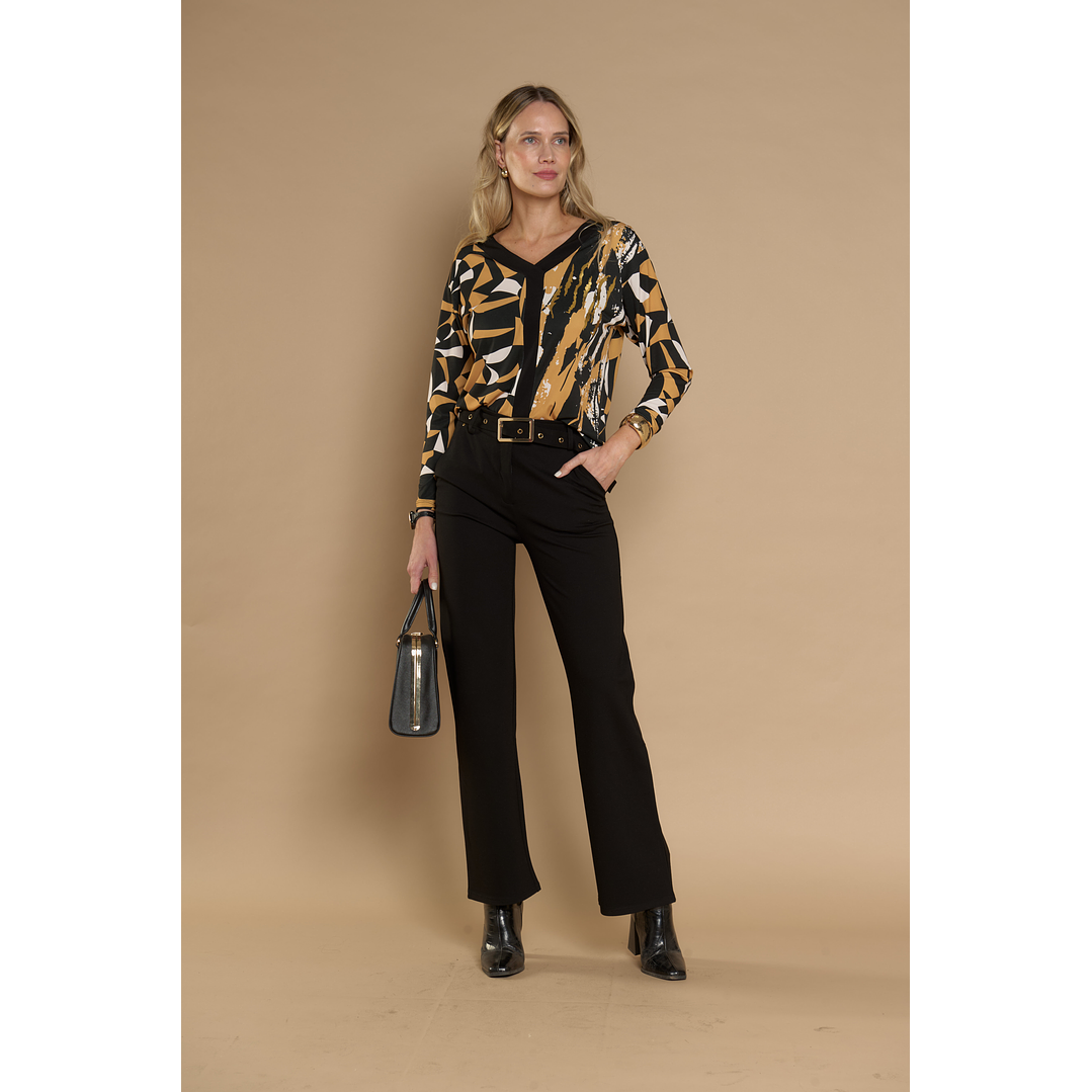 PANTALON (MU) VESTIR RECTO C/CINT GADWICK GIVE P66403NEGRO 1