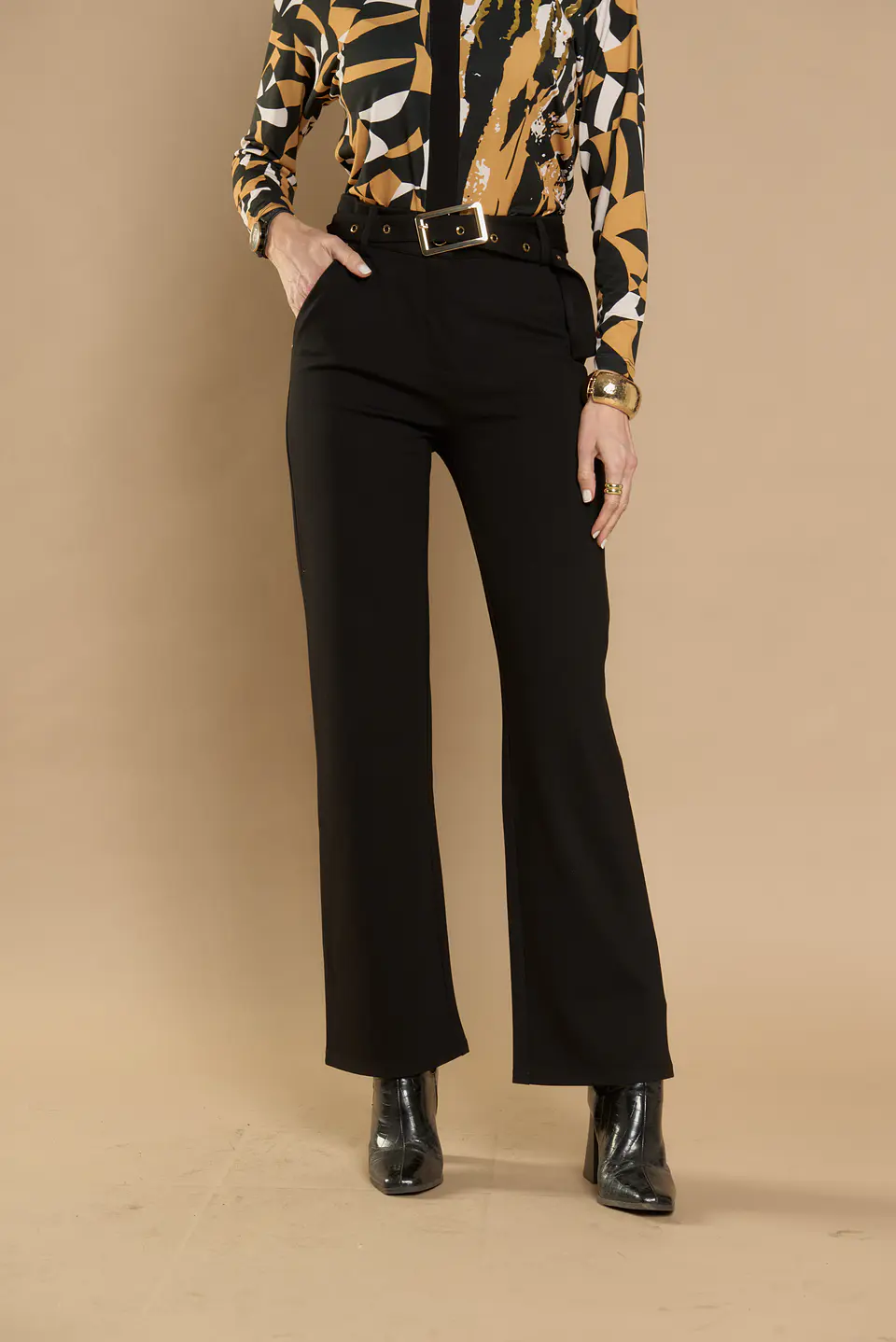 Pantalon (Mu) Vestir Recto C/Cint Gadwick Give P66401 Negro 3