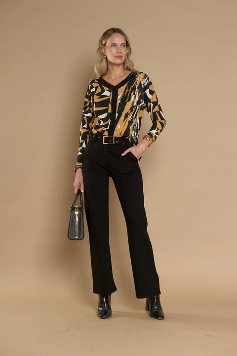 PANTALON (MU) VESTIR RECTO C/CINT GADWICK GIVE P66401 NEGRO