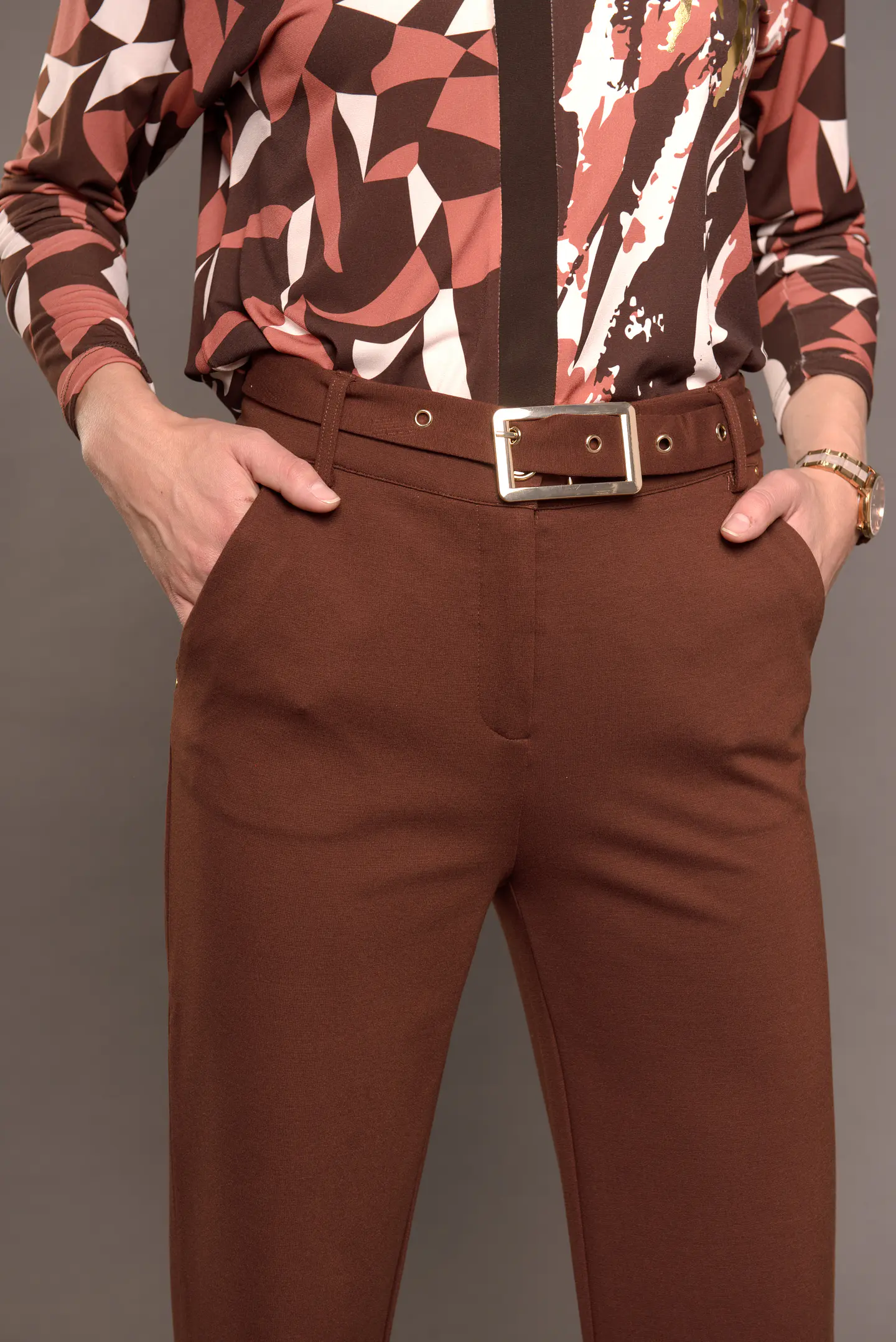 Pantalon (Mu) Vestir Recto C/Cint Gadwick Give P66401 Cafe 4