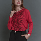 POLERA (MU) C/P M/L MELANGE EST APLIC STRASS GIVE L56433 ROJO - Miniatura 1