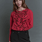 POLERA (MU) C/P M/L MELANGE EST APLIC STRASS GIVE L56433 ROJO - Miniatura 2