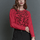 POLERA (MU) C/P M/L MELANGE EST APLIC STRASS GIVE L56433 ROJO - Miniatura 3