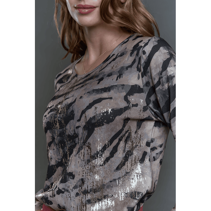 POLERA (MU) C/P M/L EST FOLIA GIVE E56400 BEIGE 5