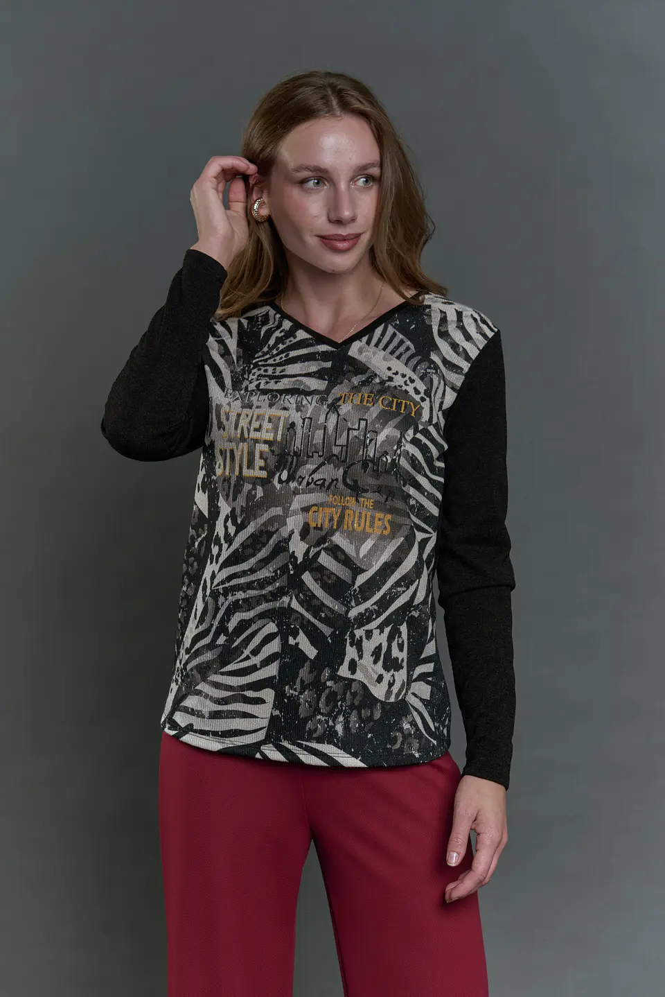 Polera (Mu) C/V M/L Est Give E55493 Negro 2