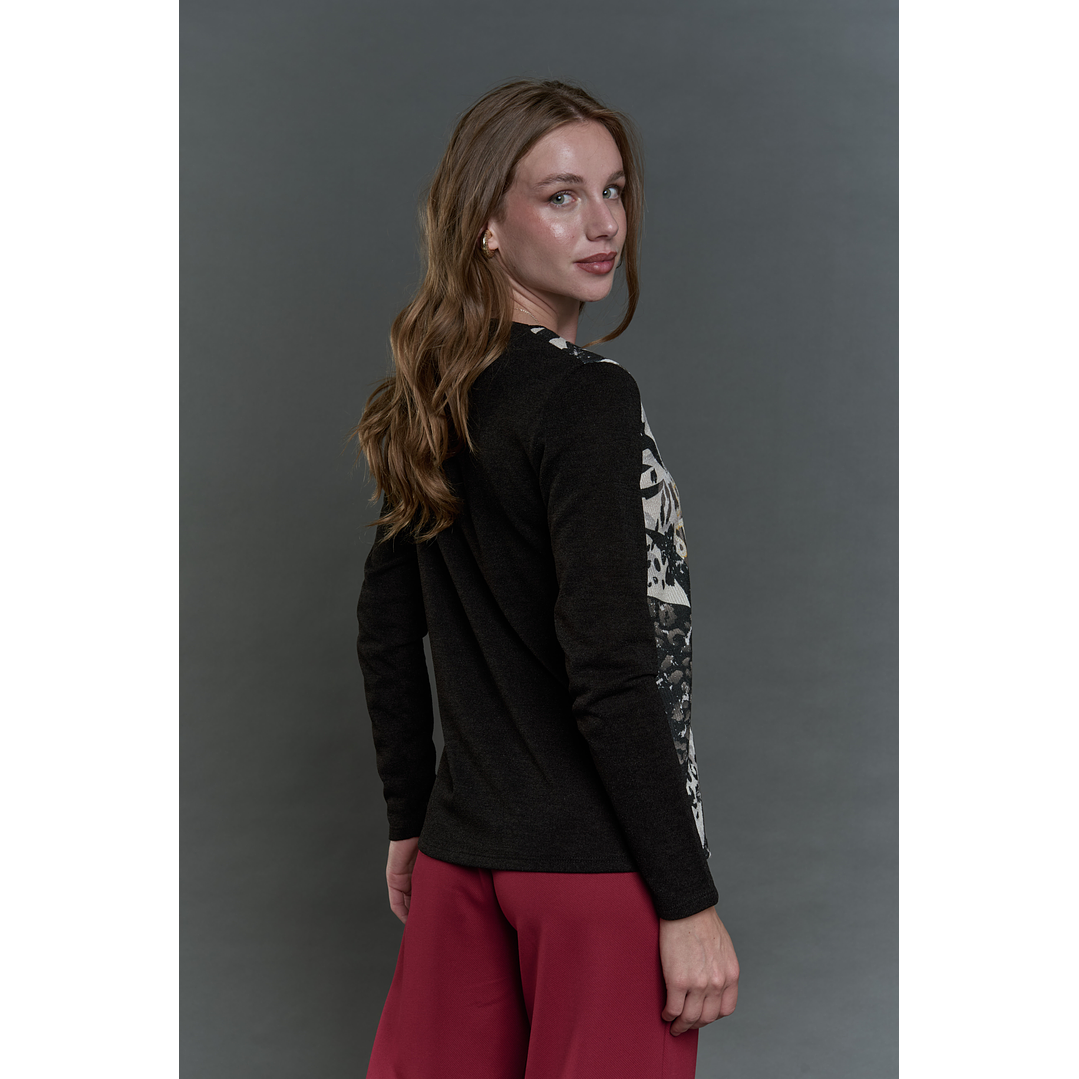 POLERA (MU) C/V M/L EST GIVE E55493 NEGRO 3