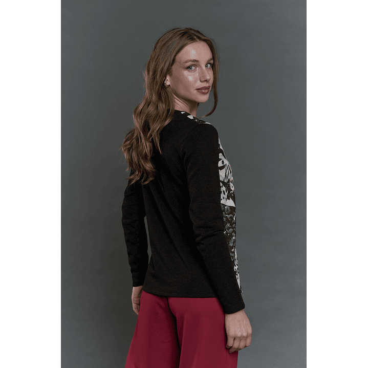 POLERA (MU) C/V M/L EST GIVE E55493 NEGRO 3