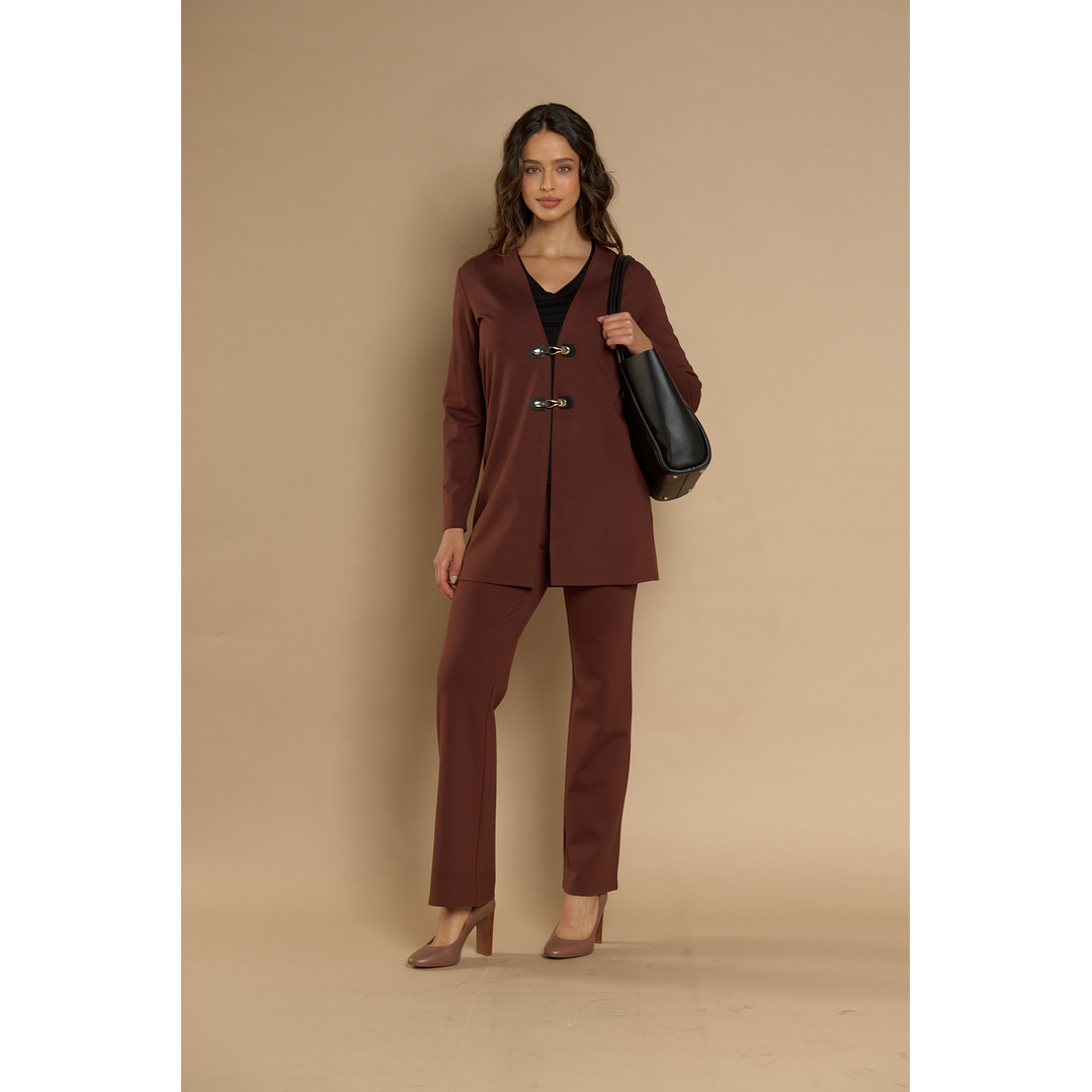 PANTALON (MU) FLARE APLIC PU TACHAS GADWICK GIVE C66402 CAFE 1