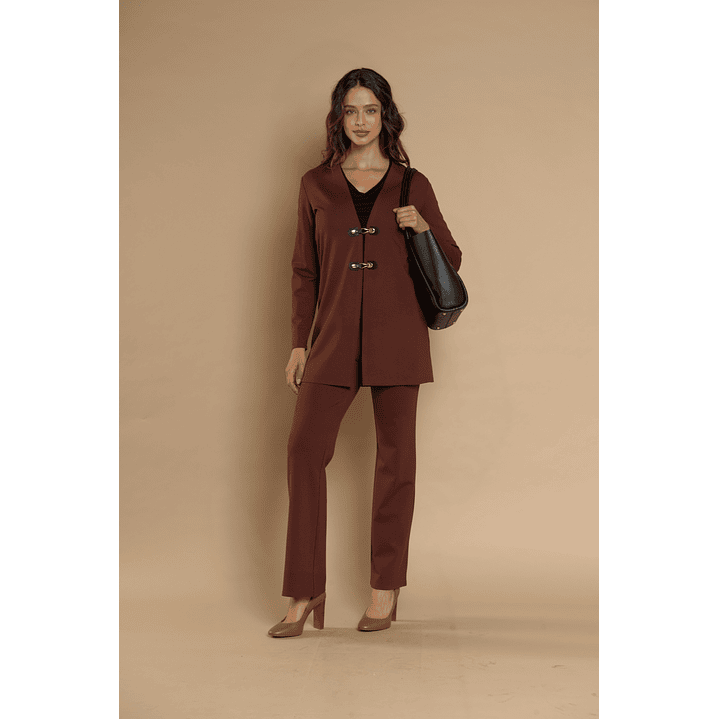 PANTALON (MU) FLARE APLIC PU TACHAS GADWICK GIVE C66402 CAFE 1