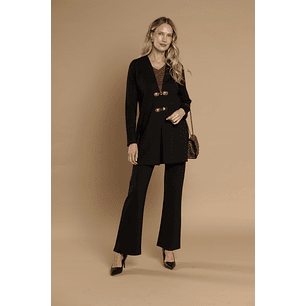 PANTALON (MU) FLARE APLIC PU TACHAS GADWICK GIVE C66402 NEGRO