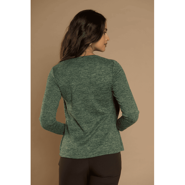 CHALECO (MU) M/L MELANGE C/POLERA GIVE A56419 VERDE 2