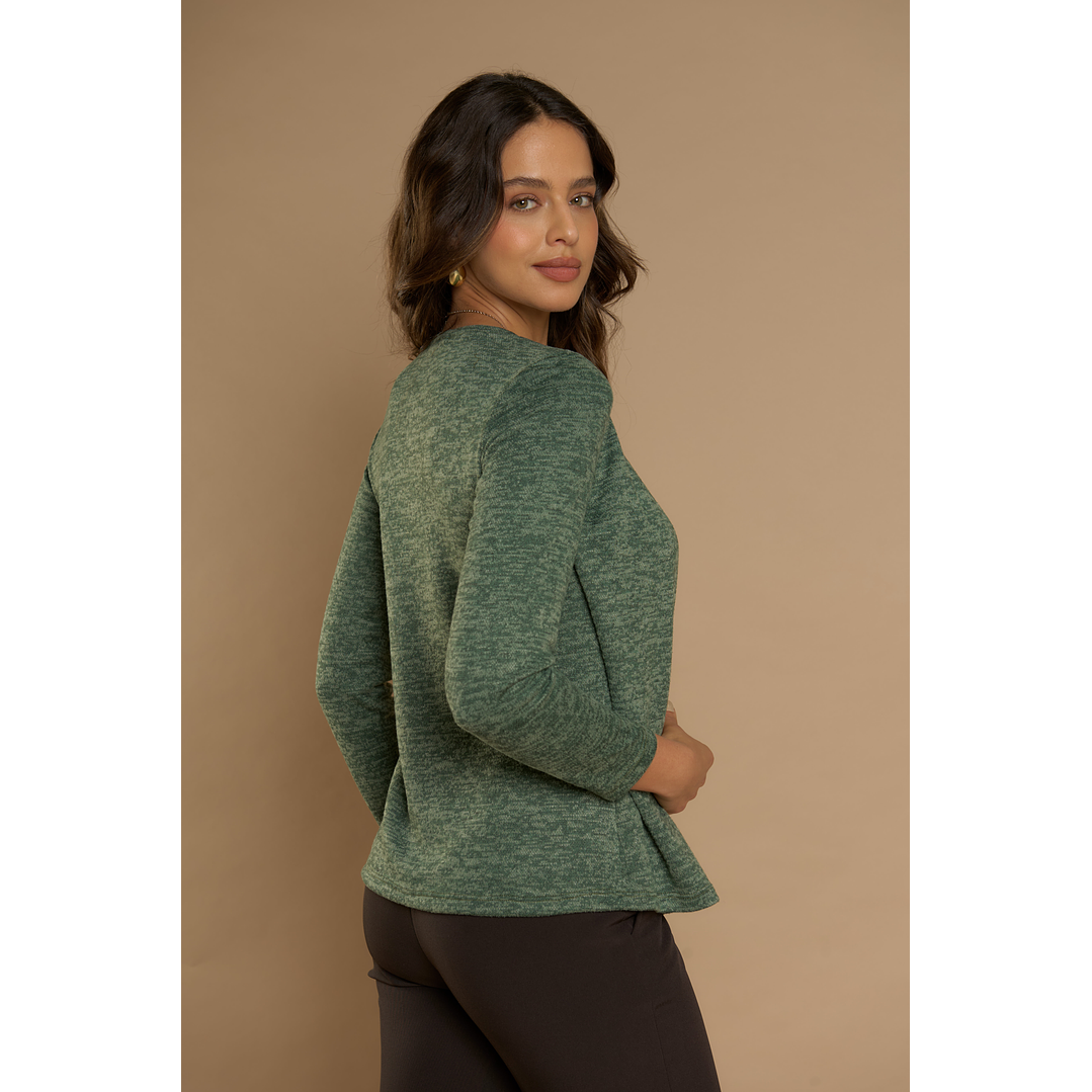 CHALECO (MU) M/L MELANGE C/POLERA GIVE A56419 VERDE 4