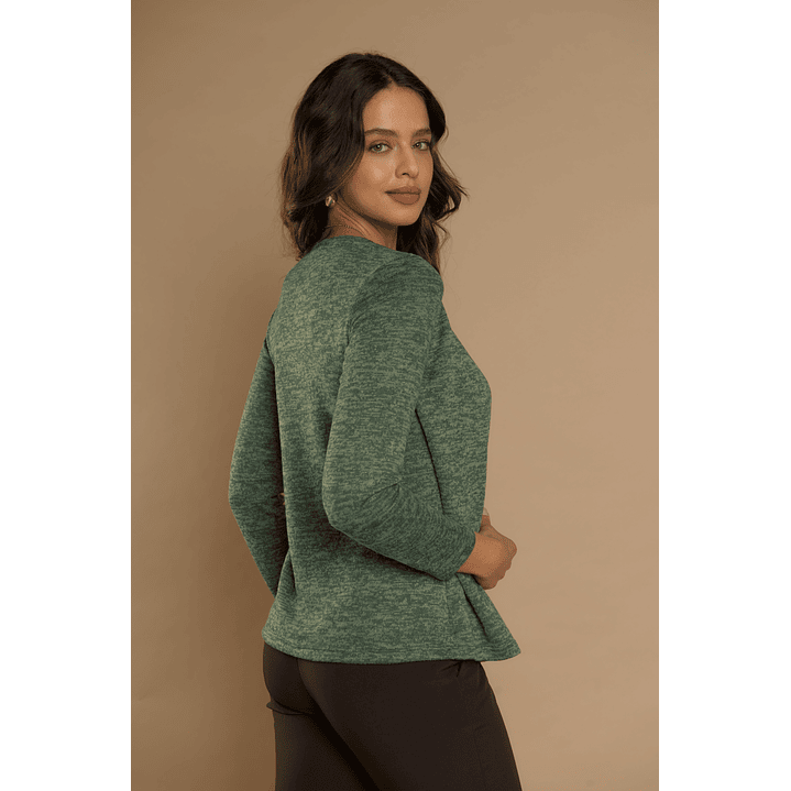 CHALECO (MU) M/L MELANGE C/POLERA GIVE A56419 VERDE 4