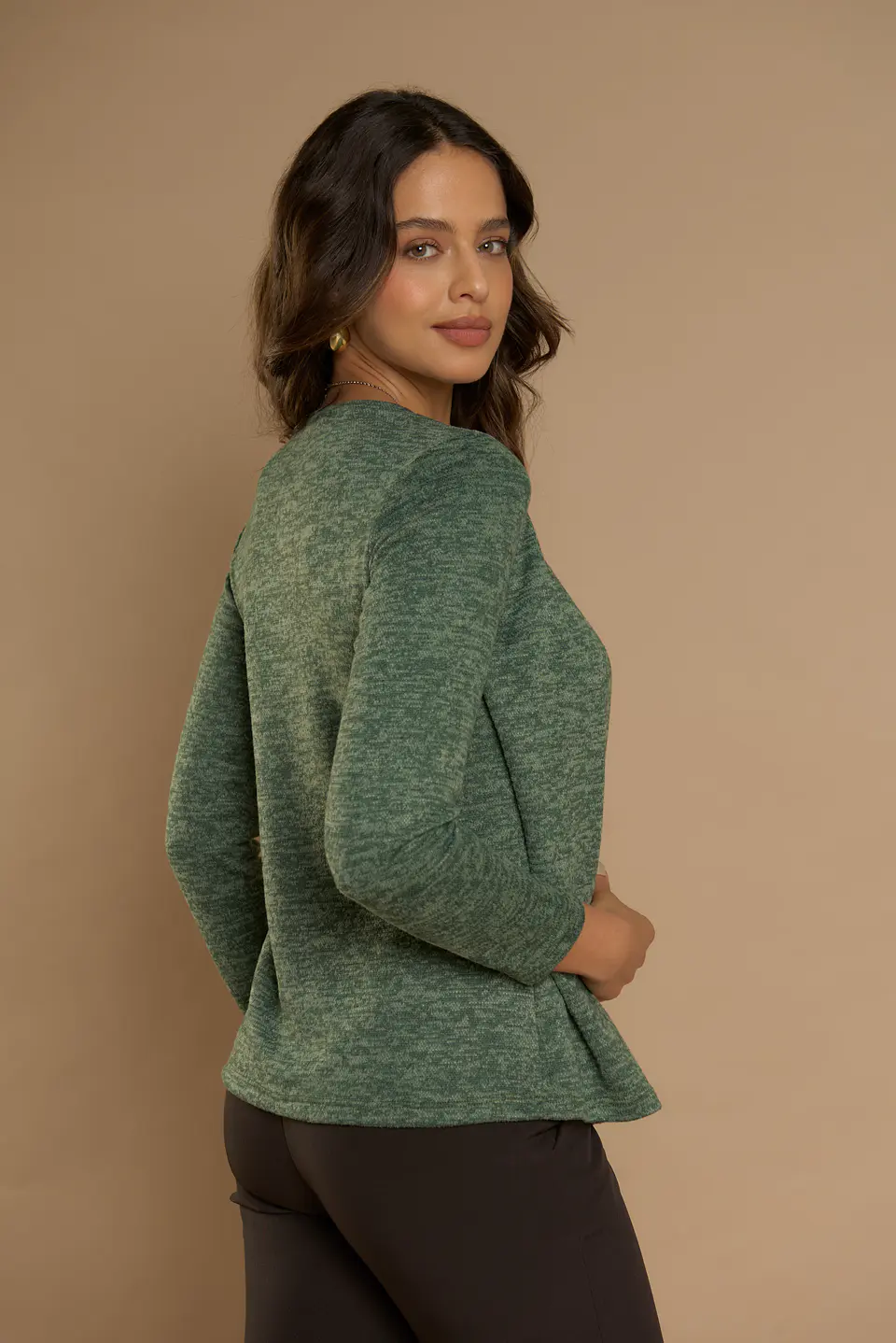 Chaleco (Mu) M/L Melange C/Polera Give A56419 Verde 4