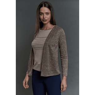 CHALECO (MU) M/L MELANGE C/POLERA GIVE A56419 BEIGE