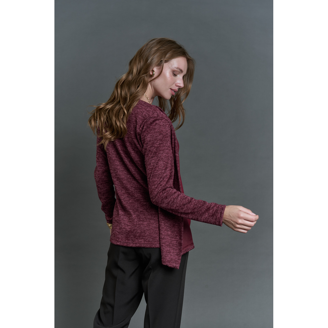 CHALECO (MU) M/L MELANGE C/POLERA GIVE A56419 BURDEO 2