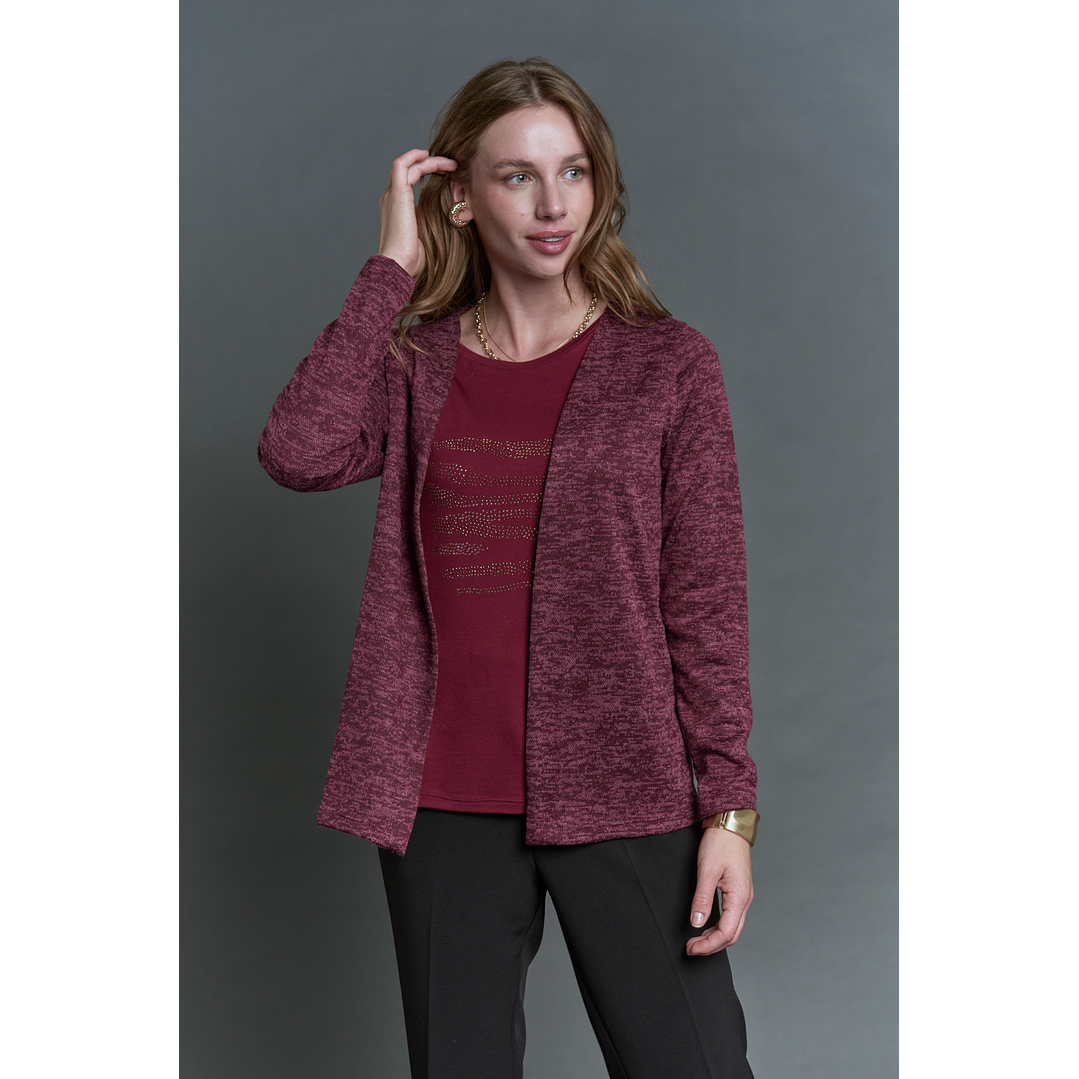 CHALECO (MU) M/L MELANGE C/POLERA GIVE A56419 BURDEO 3