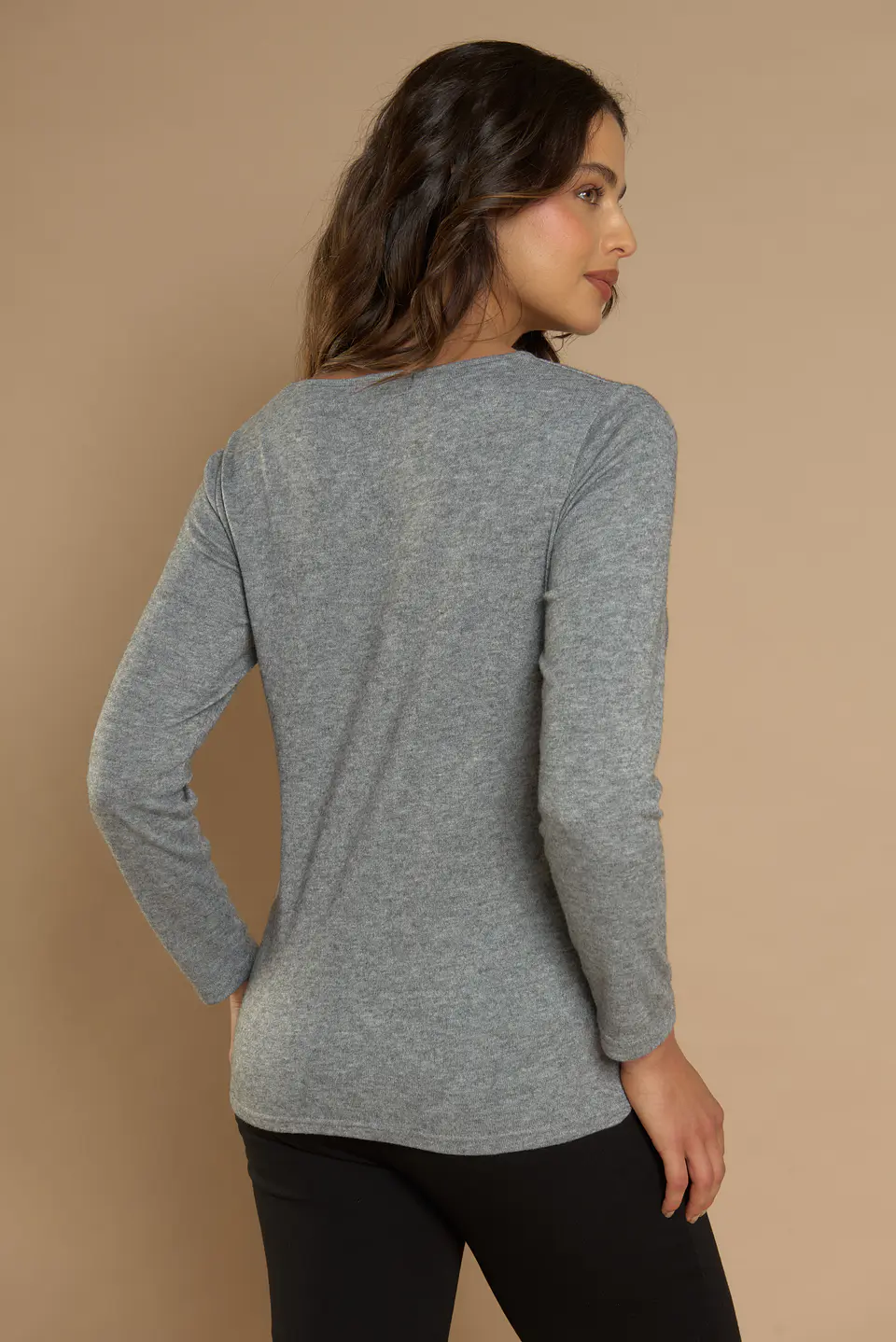 Polera (Mu) C/P M/L Aplic Folia Camant Give A56404 Gris 4