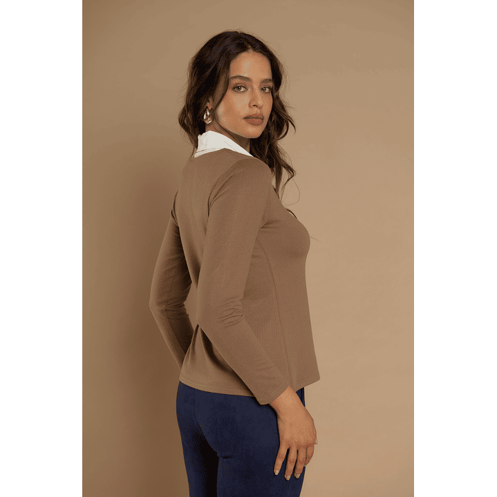 POLERA (MU) C/C/CAMISERO GIVE A56402 TAUPE 2