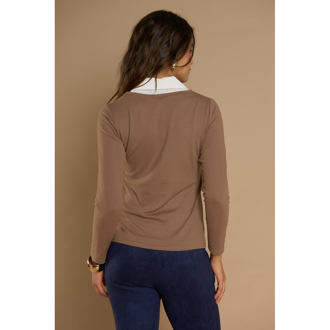 POLERA (MU) C/C/CAMISERO GIVE A56402 TAUPE 5