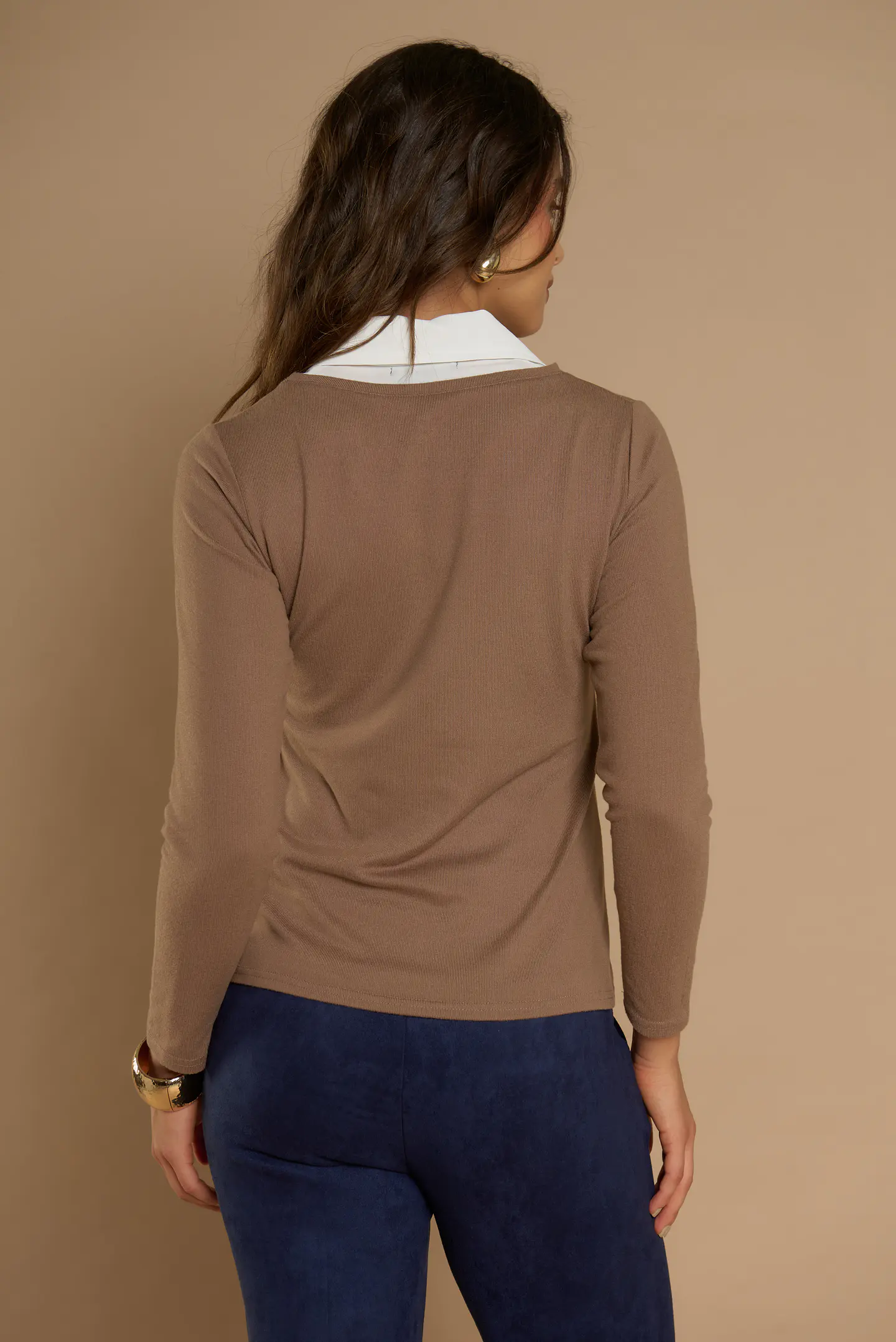 Polera (Mu) C/C/Camisero Give A56402 Taupe 5
