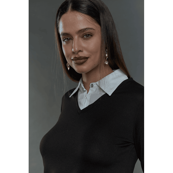 POLERA (MU) C/C/CAMISERO GIVE A56402 NEGRO 5