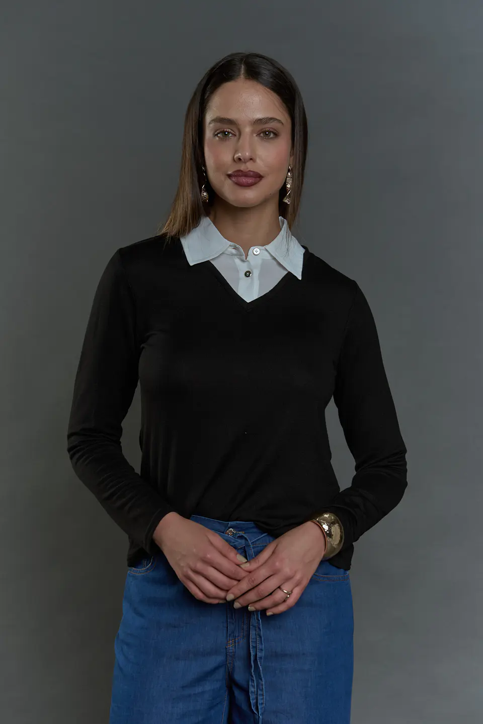 Polera (Mu) C/C/Camisero Give A56402 Negro 6