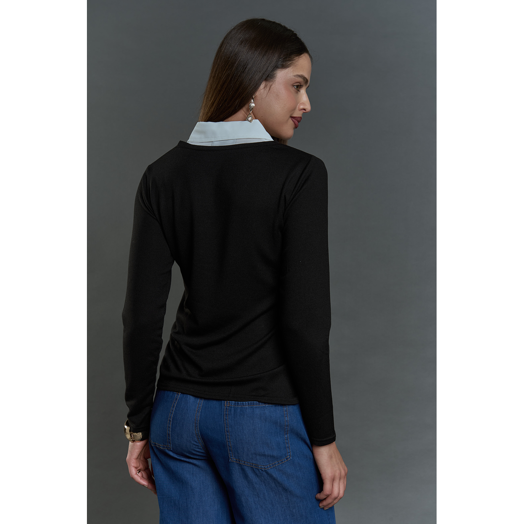 POLERA (MU) C/C/CAMISERO GIVE A56402 NEGRO 3