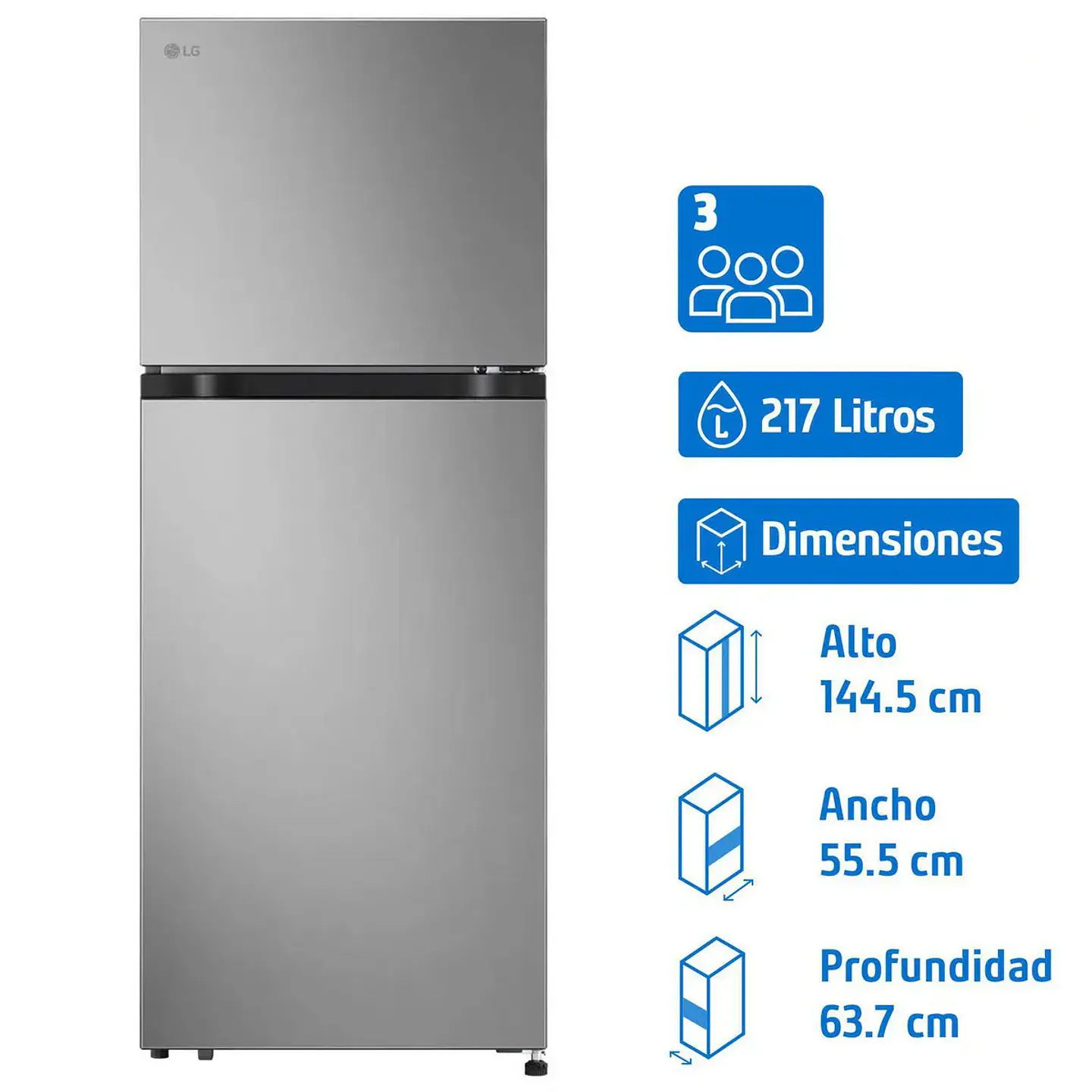 Refrig Top Mount 217 L No Frost Lg Lbca Vt22Bp 5