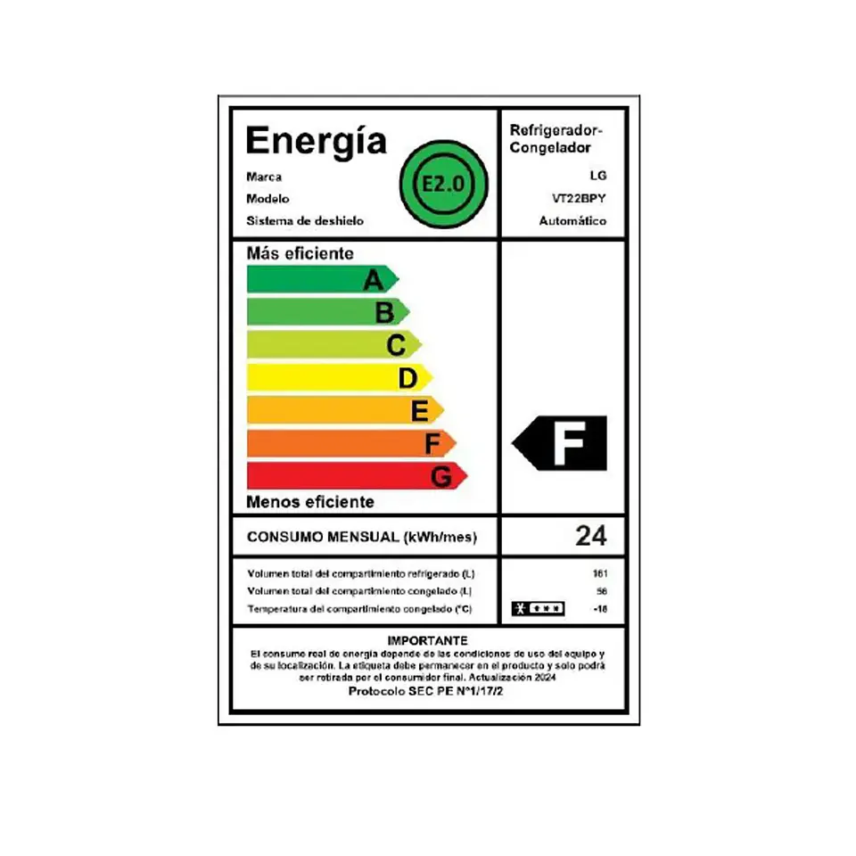 Refrig Top Mount 217 L No Frost Lg Lbca Vt22Bp 7
