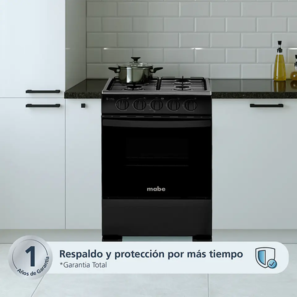 Cocina De Piso A Gas 51 Cm Negro Mabe - Cmc5100Na1 4