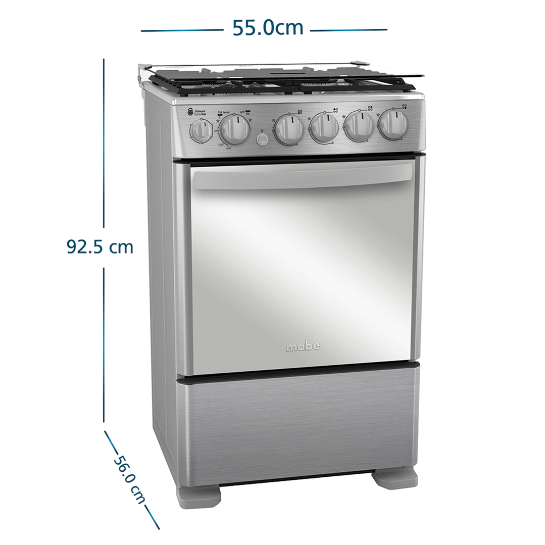 Cocina de Piso a Gas 55 cm Inox Mabe - CMC5560FX1 2