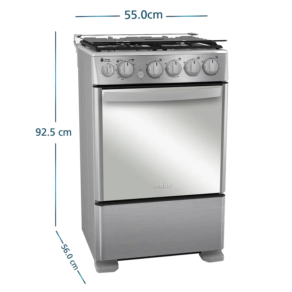 Cocina De Piso A Gas 55 Cm Inox Mabe - Cmc5560Fx1 2