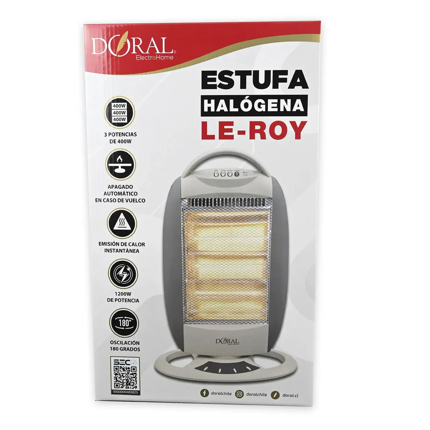 Estufa Halógena Con Rotación Le-Roy  Doral Clim  3