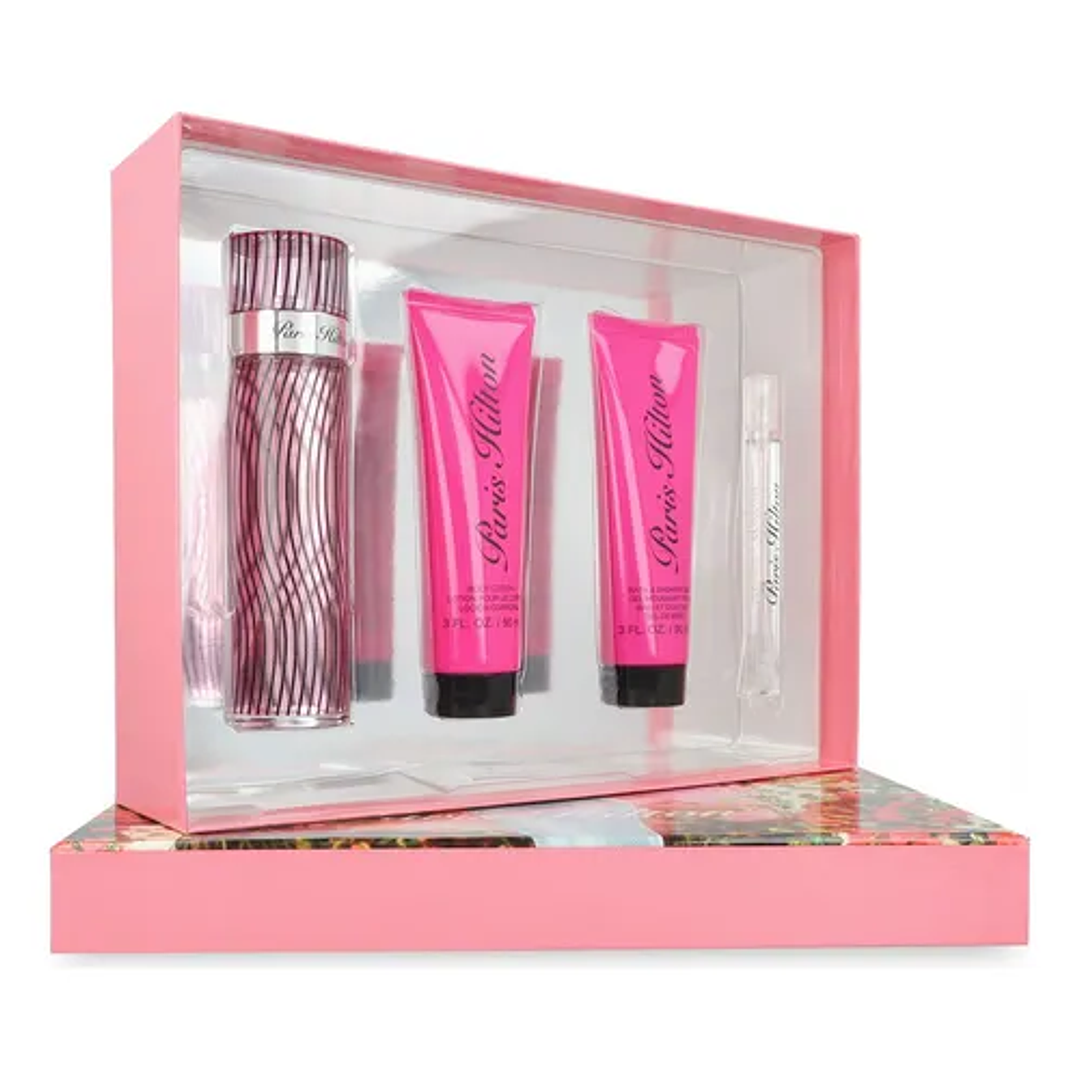SET PARIS HILTON (MU) 100ML EDP+SHOWER GEL+BODY LOTION+P.ENCIL SPRAY PARIS S/C S/T 1