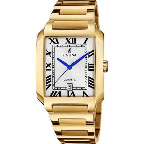 RELOJ HOMBRE DORADO TIPO CARTIER FESTINA 20678-1
