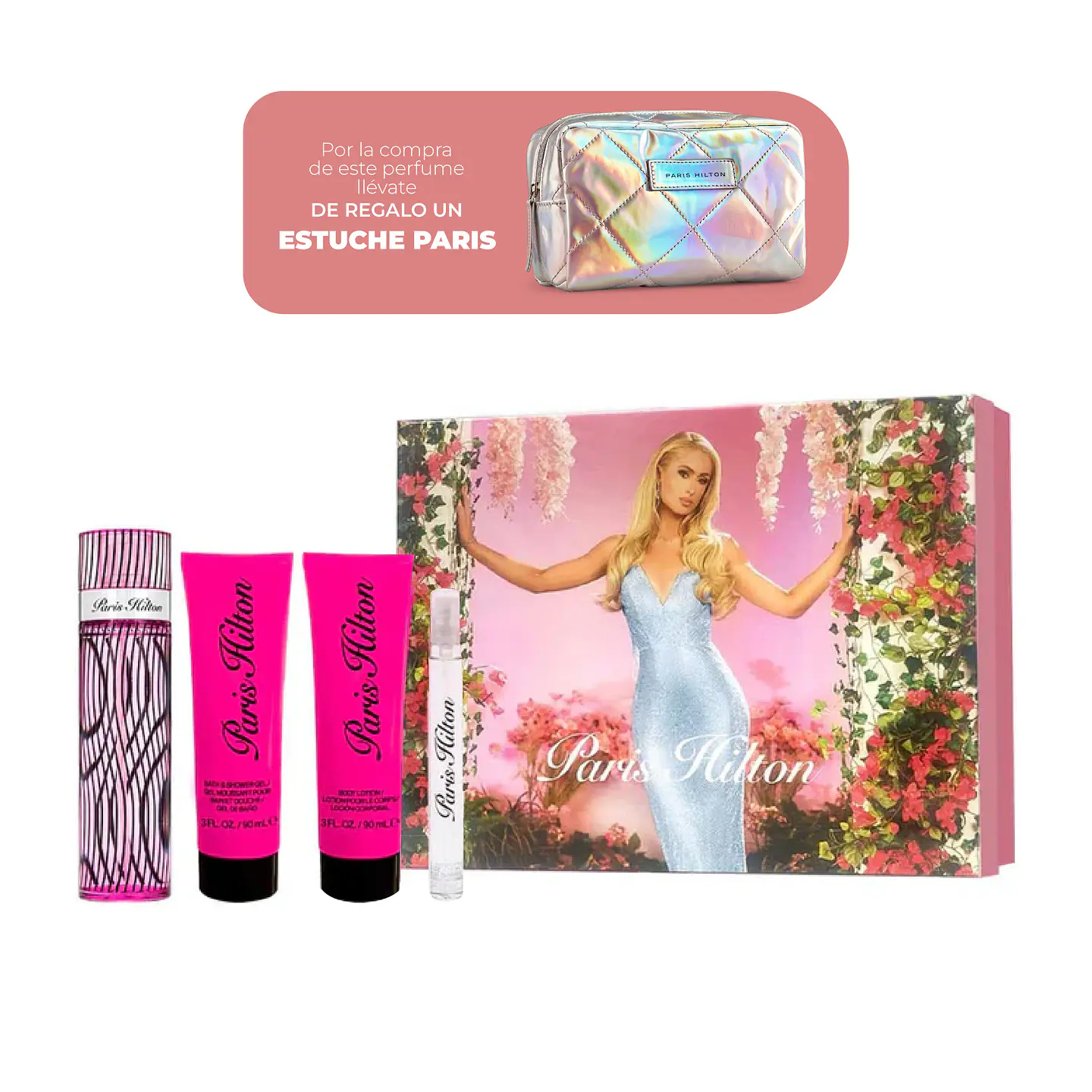 Set Paris Hilton (Mu) 100Ml Edp+Shower Gel+Body Lotion+P.Encil Spray Paris S/C S/T 1
