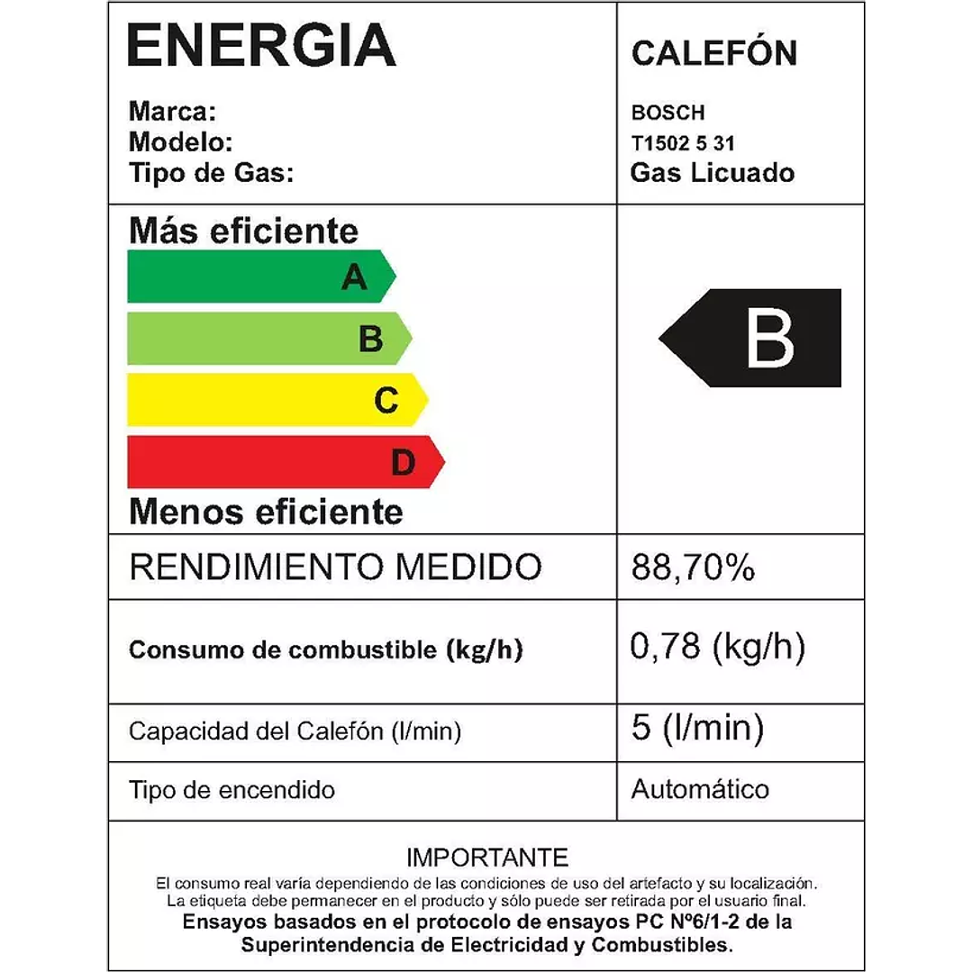CALEFON IONIZADO 5L TN GL BOSCH LINEA BCA THERM 4