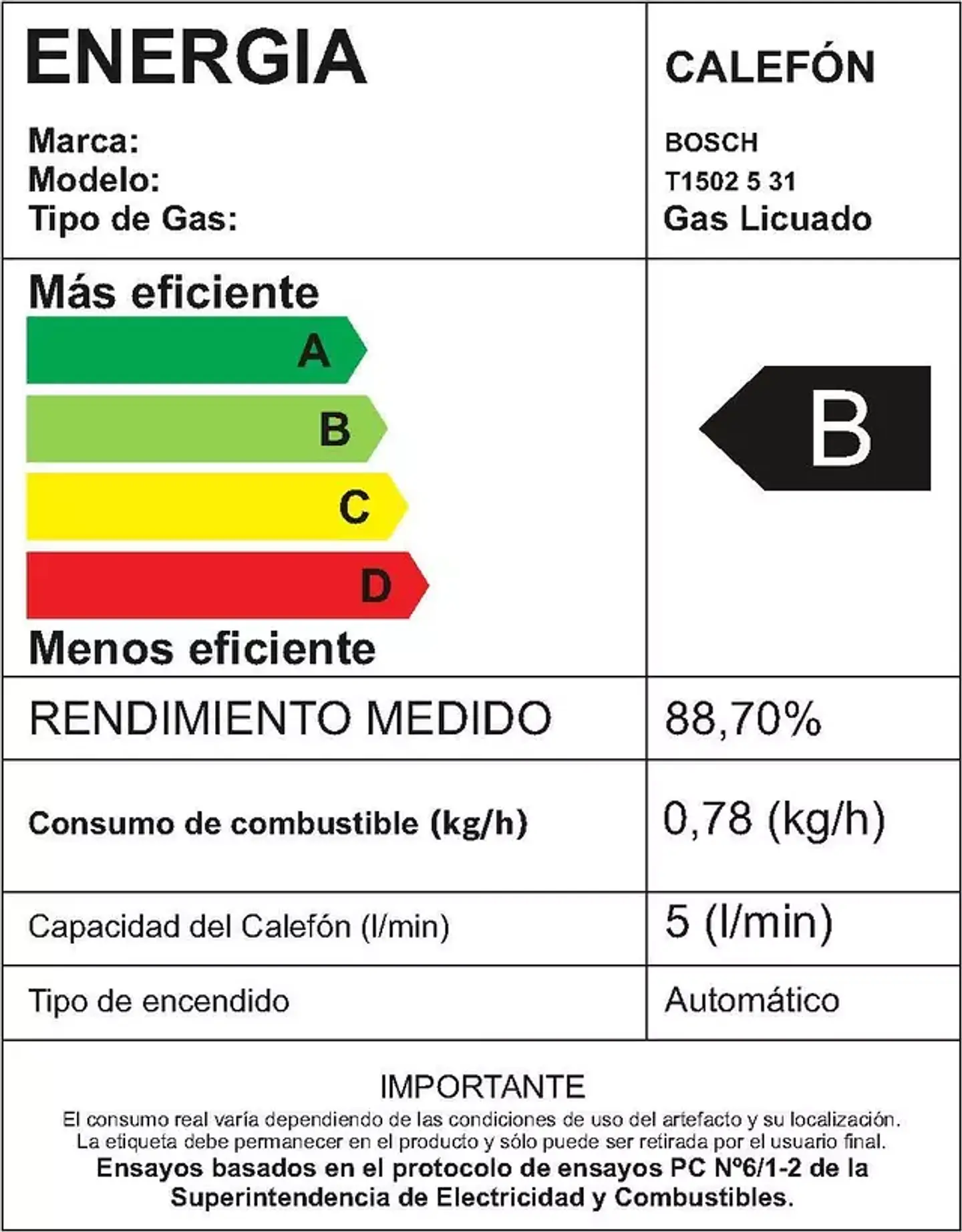 Calefon Ionizado 5L Tn Gl Bosch Linea Bca Therm 4