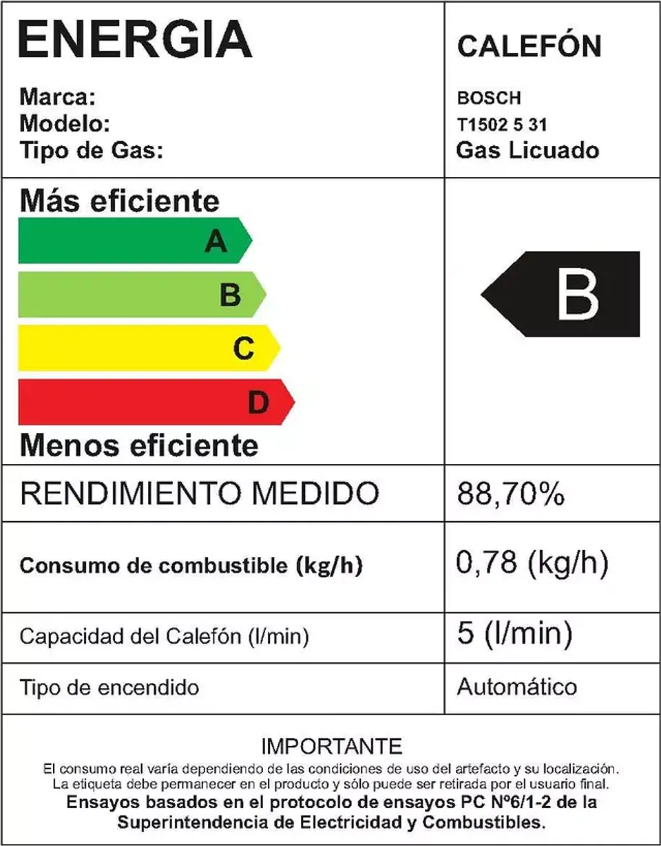 Calefon Ionizado 5L Tn Gl Bosch Linea Bca Therm 4