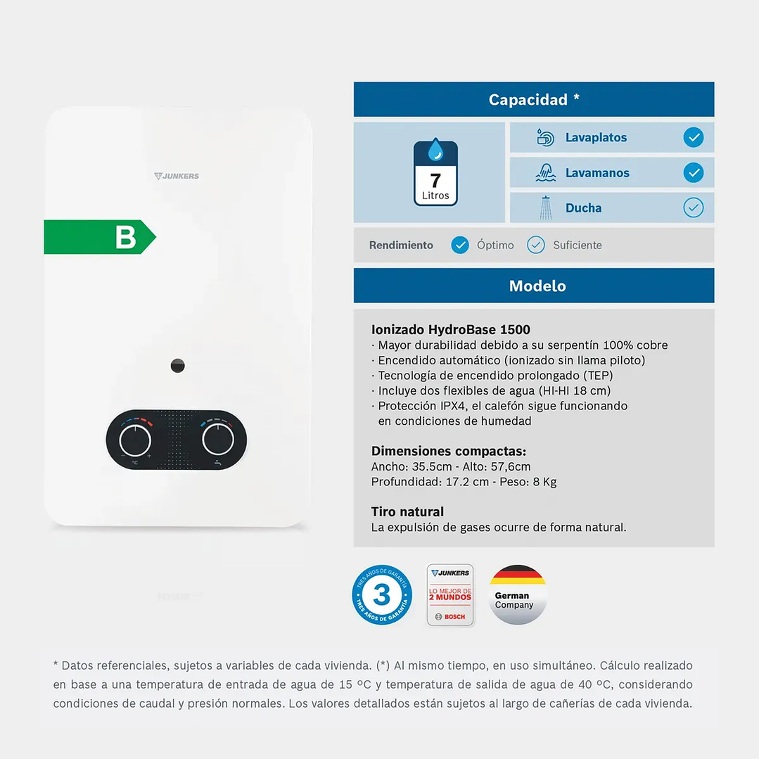 CALEFON IONIZADO 7L TN GL BOSCH LINEA BCA THERM 3