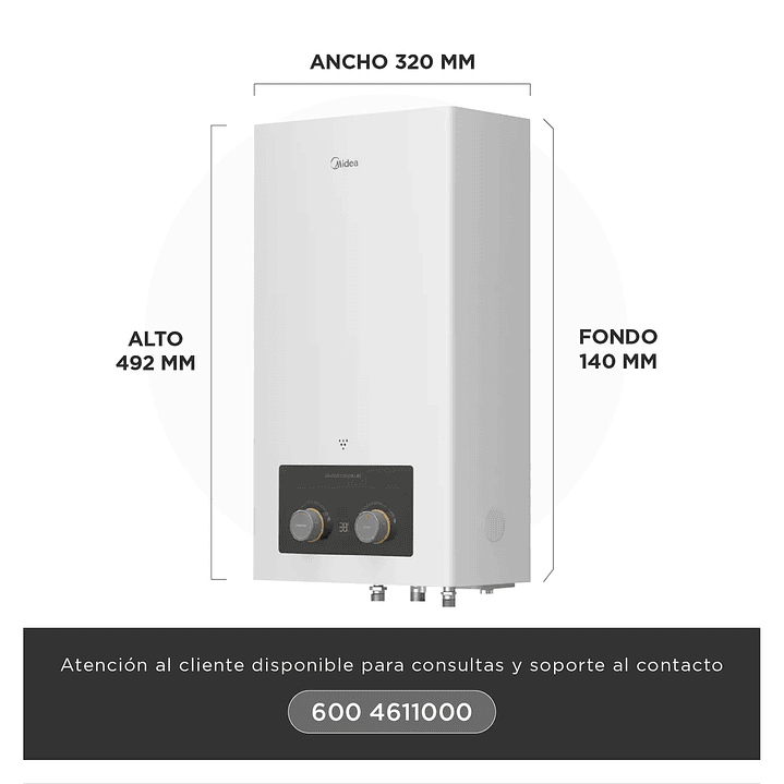 CALEFON 5L TN GL MIDEA MGWH5-10MDNCLW-GL 2