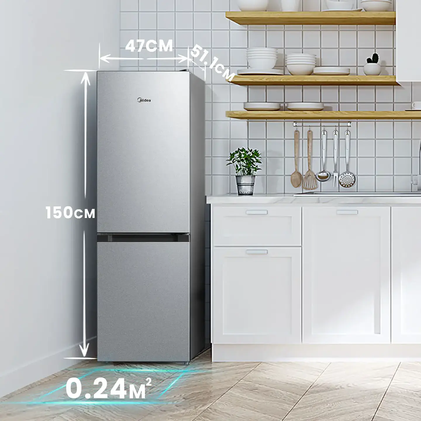 Refrig. Bottom Fd 174L Midea Mdrb241Fge50M 3