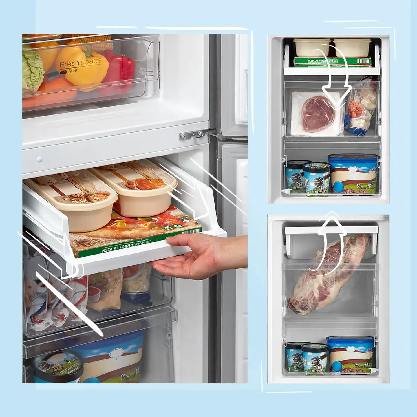 Refrig. Bottom Fd 174L Midea Mdrb241Fge50M 7